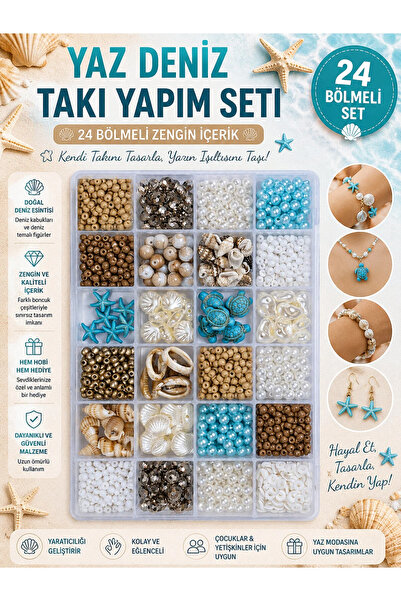 By MO Accessories Yaz Sezonu Doğal Taş Deniz Yıldızı Deniz Kabuğu Fimo Kum Bo...