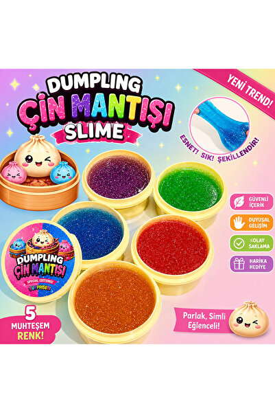 Genel Markalar Çin Mantısı Dumpling Simli Slime Renkli Esneyen Jel Oyuncak sq...