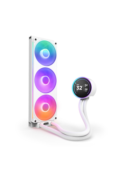 OEMS مبرد NZXT Kraken Elite White 360 RGB - مبرد سائل للمعالج المركزي AIO - مشعاع 360 مم - مروحة F360 RGB Core