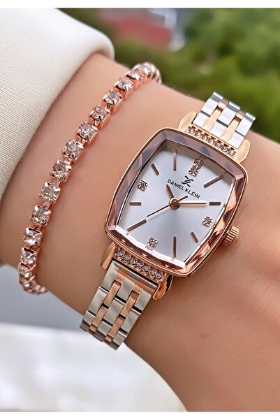 Daniel Klein Women's Wristwatch Rose Silver Steel Cord Bracelet Gift 2 Years ...