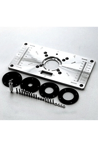 Choice Alloy Silvery Aluminium Carpenty Router Table Insert Plate Multifuncti...