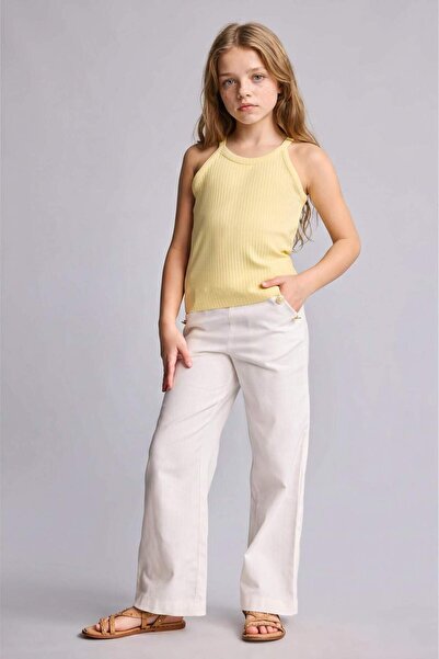 DeFacto Straight Fit Wide Leg Gabardine Trousers for Girls H2977A826Sm