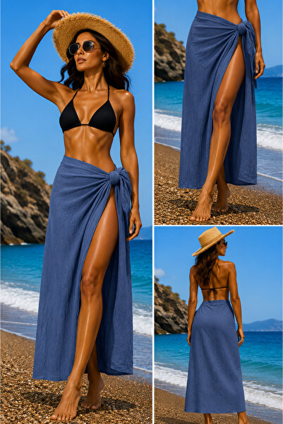 Pareo Solid Color Soft Textured Pareo, Beach Shawl
