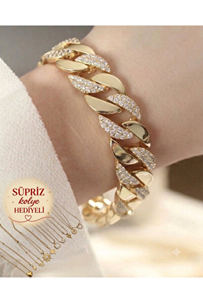 XUPING JEWELRY Gurmet Bileklik 14 Ayar Altın Rengi Çelik Kararmaz Hediyelik B...