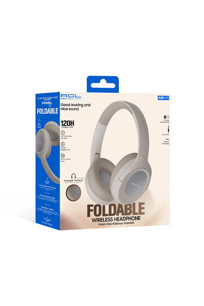 ACL ABK-11 Katlanabilir Bluetooth 6.0 Kulak Üstü Kulaklık – 15 Saat Çalma ve ...