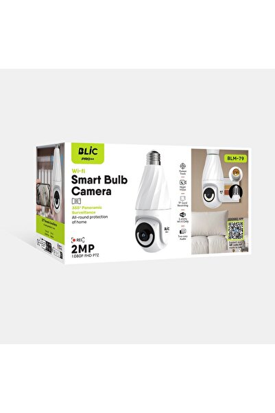 Blic 2.4G Wifi Bağlantılı 1080p Çözünürlüklü 2mp Full HD Akıllı Ampul Kamera