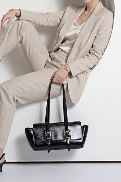 Marjin Women's Hand and Shoulder Bag with Button Closure, Inner Pocket, Belt ...