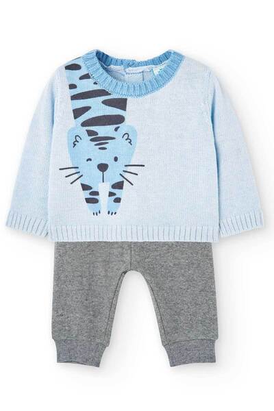 Boboli Erkek Bebek 2Li Set Açık Mavi