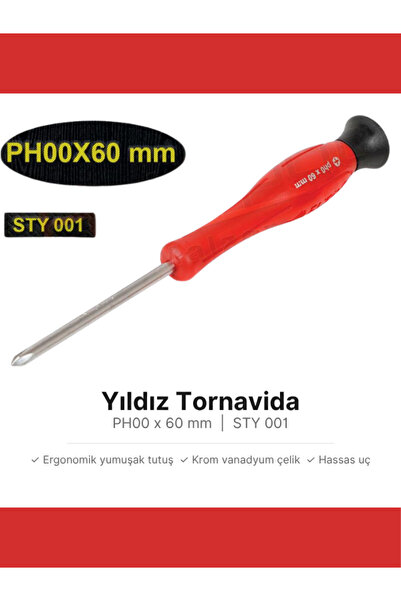 Eltos Sty001 Yıldız Ph00x60 mm Saatçi Tornavida - 1 Adet