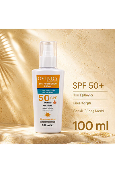 Ovinda واقي شمسي ملون بعامل حماية من الشمس SPF 50 - حماية عالية، مضاد للعيوب ...