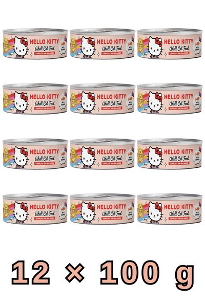 Hello Kitty ممتاز |   طعام رطب للقطط البالغة بنكهة السلمون 100 جرام |   التغذ...