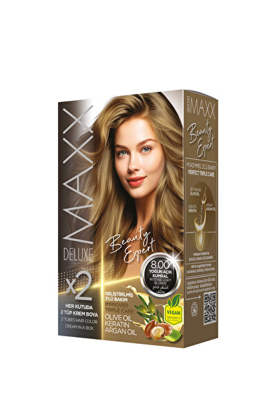 MAXX DELUXE Beauty Expert Set Saç Boyası 8.00 Yoğun Açık Kumral