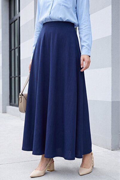 Modamorfo Imported Lycra Crepe Flared Skirt with Elastic Waist -Laci