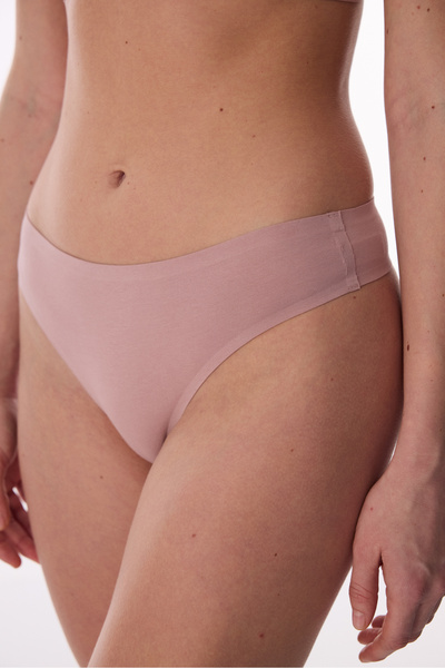 Penti Schmutzige Rosa Nahtlose Spurlose Normale Taille Tanga-Slip