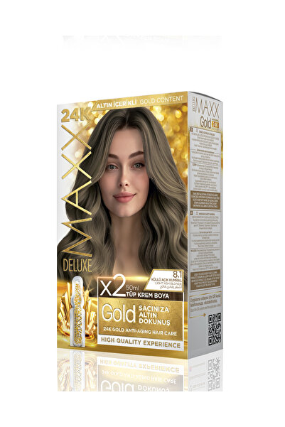 MAXX DELUXE Golden Beauty Set Saç Boyası 8.1 Küllü Açık Kumral