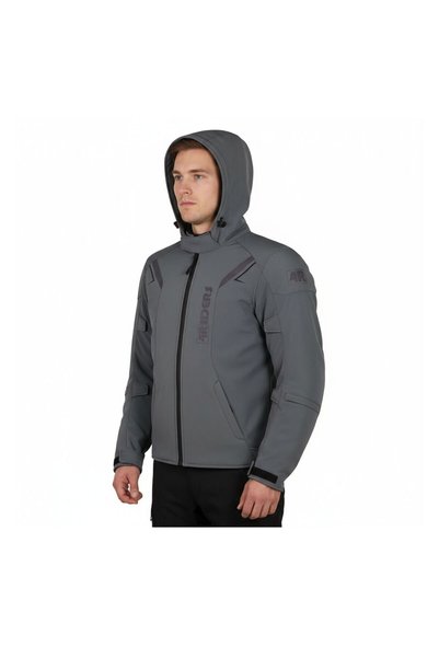 4Riders Rex Pro Korumalı Softshell Motosiklet Montu Gri