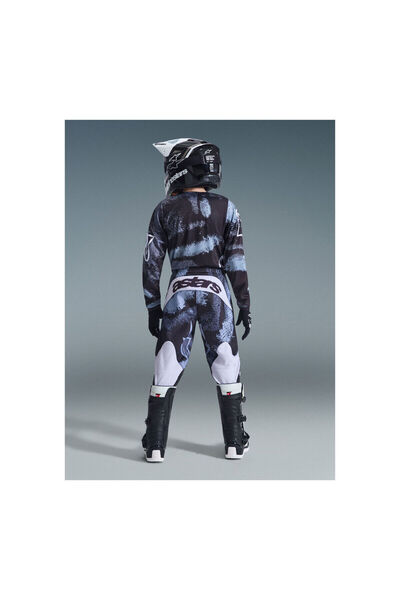 Alpinestars Youth Fluid Lahnd Genç Kros Motosiklet Pantolonu Siyah Beyaz Gri