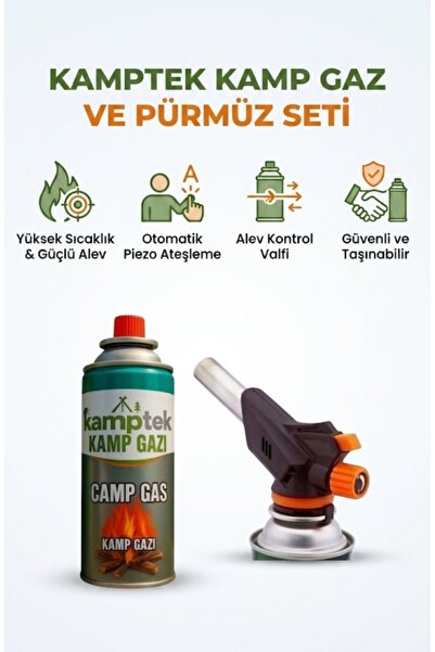 kamptek kamp teknolojisi 1 Adet Pürmüz Başlık 1 Adet Bütün Kamp Gazı Steel / ...