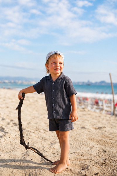minojoy Nate Muslin Boy's Shorts Shirt Set of 2