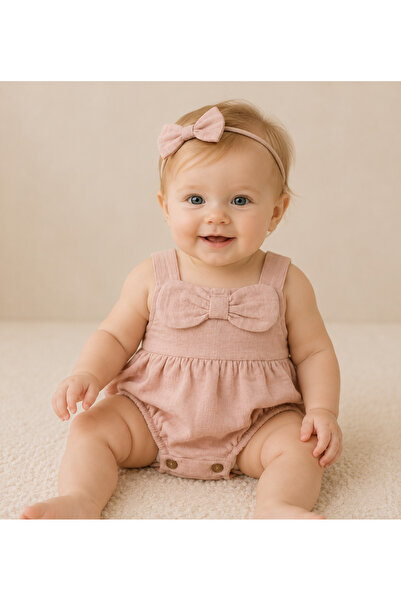 Afrababy KIZ BEBEK YAZLIK FİYONKLU ROMPER