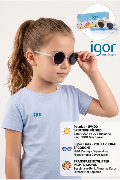 IGOR Tr318 Teddy Polarized-100% Uv Protection Children's Sunglasses Silvery T...