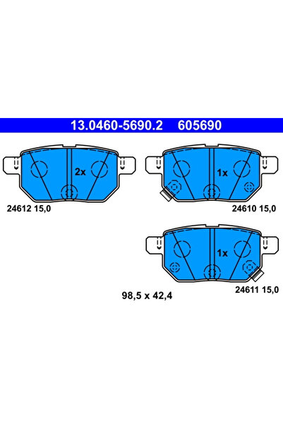 Ate Set Placute Frana Frana Disc Lexus Ct Subaru Trezia 2005-2022