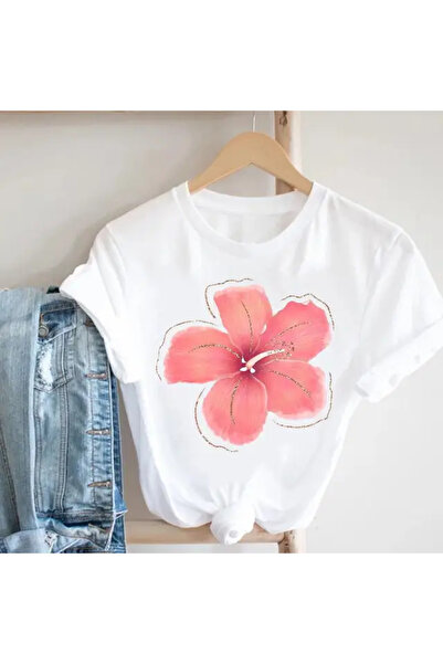 Pink Sky Leptir, cvet, leptir print T-shirt za leto