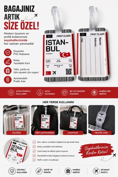 Hediyebum İstanbul Valiz çanta Bagaj Kartlığı