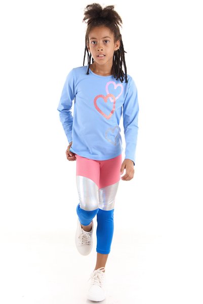 Colorinas Color Block Girls' Combed Cotton Tights