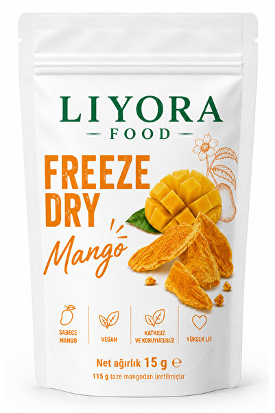 LİYORA FOOD Freeze Dry Mango 15 g Dondurularak Kurutulmuş Kuru Meyve Cipsi