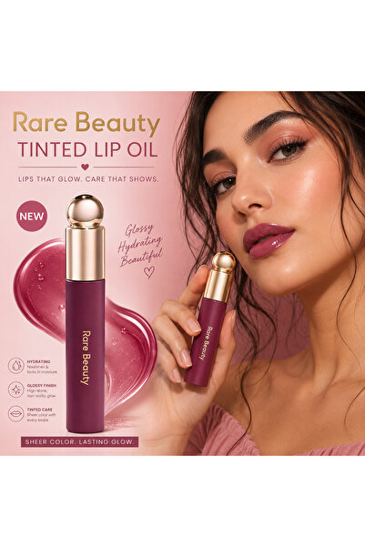 Rare Beauty زيت شفاه ملون ناعم من سيلينا غوميز بلون أفيكشن.