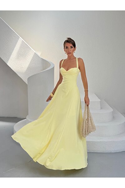 MAXMOOR MAİLY Maxi Elbise 1357 - Sarı
