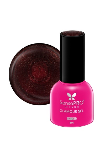 SensoPRO Milano Ημιμόνιμο Βερνίκι Νυχιών Τζελ Glamour 8ml, Τέλειο Ρουμπίνι # 118