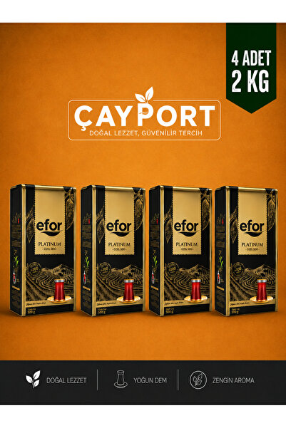 Efor Çay Efor Platinum Özel Seri Siyah Çay 500 Gr x 4 Adet (2 Kg) Premium Yoğ...