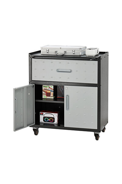 Lawazim 1 Drawer Tools Cart Double Doors Grey