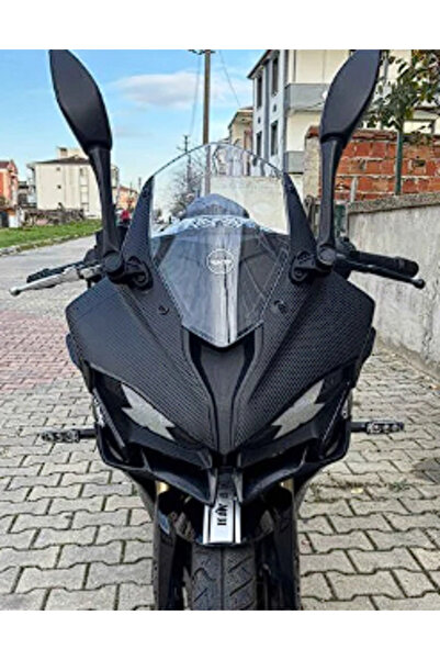 Motiker QJMOTOR RKS SRK125R ÖN KAFA MAT KARBON STİCKER KAPLAMA ETİKET MODELİ