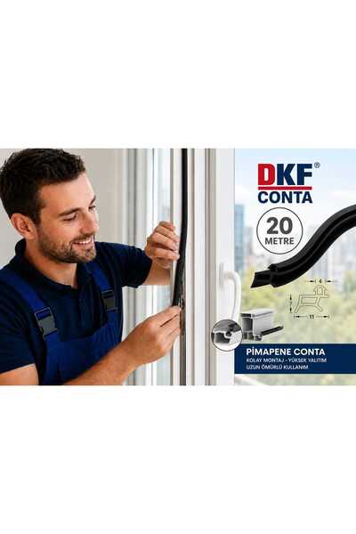 DKF CONTA Garnitură neagră pentru ferestre PVC 20 de metri garnitură de repar...