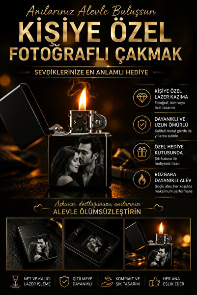 Craftlazer Kişiye Özel Fotoğraflı Çakmak Lazer İşleme