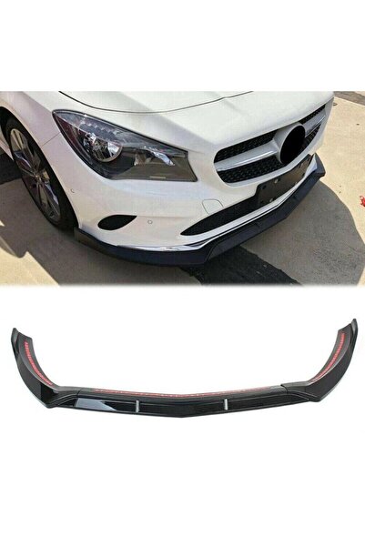 beyaztuning Mercedes CLA W117 Ön Tampon Altı Lip Plastik Kulaklı Parlak Siyah