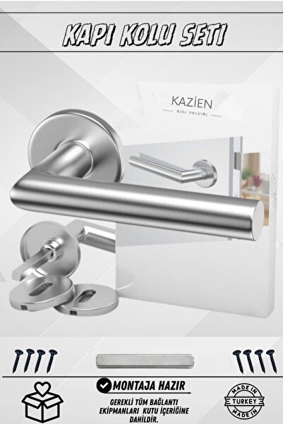 KAİZEN 304 Kalite Paslanmaz Çelik Nikel Saten Yuvarlak Rozetli L Oda-Salon Ka...
