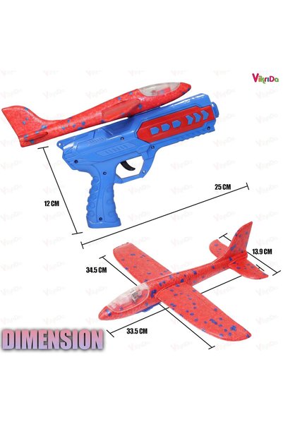 Slons Aksesuar Oyuncak uçak ışıklı köpük uçak kırılmaz fırlat at eğitici oyuncak tabancalı uçak