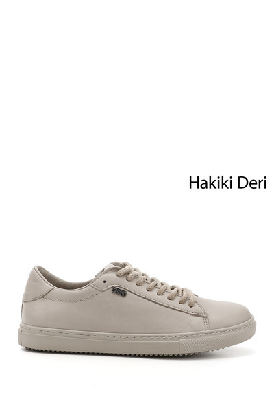 GÖNDERİ(R) Γυναικείο Μπεζ Αντικέ Lace Up Thermo Sole Γνήσιο Δερμάτινο Sneaker