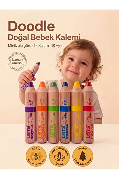 Lets Doodle İlk Kalem 6'lı - Minik Eller İçin Doğal İçerik