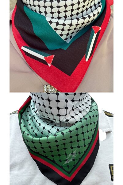 ALDAIYR 2 bucăți eșarfe cu tematică palestiniană 50x50, unisex, potrivite pen...