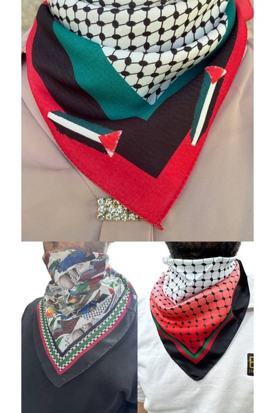 ALDAIYR 3 Eșarfe tematice cu temă palestiniană 50x50, unisex, potrivite pentr...