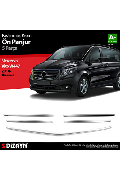 S Dizayn S-Dizayn Mercedes Vito W447 Krom Ön Panjur Dar Model 5 Prç. 2014-202...