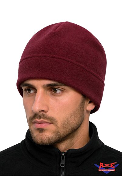 AXE SPORTSWEAR Unisex bordo crvena zimska Mekane teksture Flis beretka