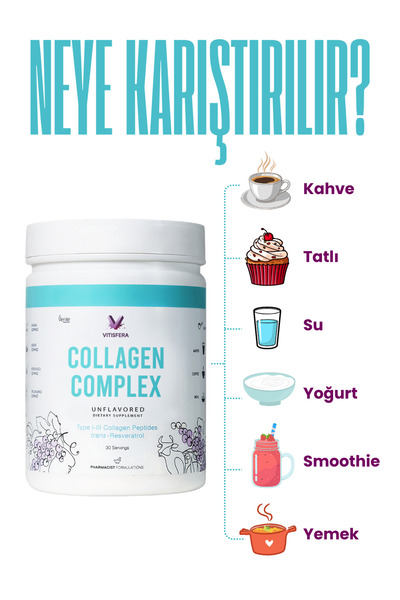 Vitisfera Collagen 100% Pure, Natural Type I-Iii Double Hydrolyzed Collagen Peptides + Trans Resveratrol