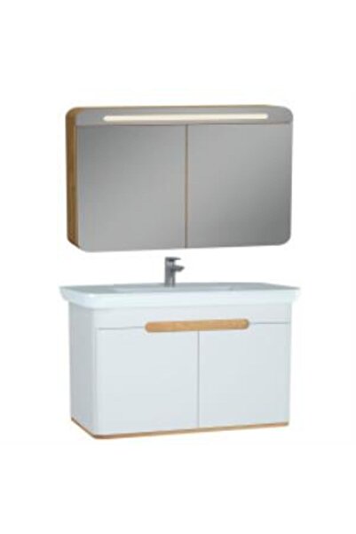 VitrA Sento Aynalı, Kapaklı Dolap Seti, Beyaz, 100cm (60787, 60897)