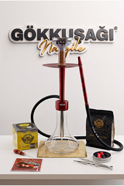 MR EDS Mr. Eds E29 Boss Nargile Seti-Kırmızı (Premium Paket)